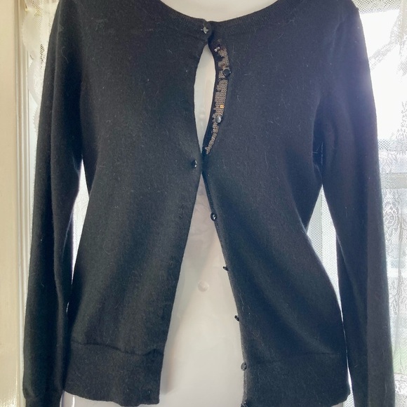 Banana Republic Black Knit Sweater with buttons and sequin XS - Picture 2 of 4